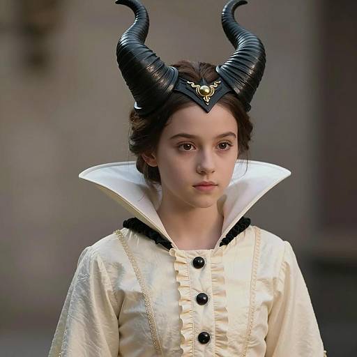 Young Woman in Maleficent Costume