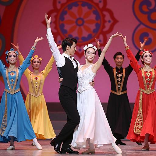 Vibrant Dance Performance with Colorful Costumes