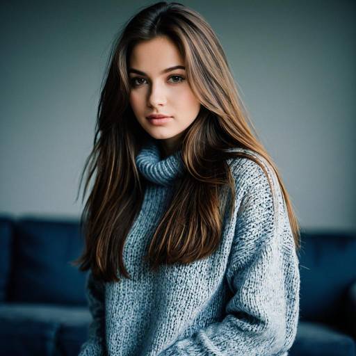 Realistic Girl in Cozy Sweater
