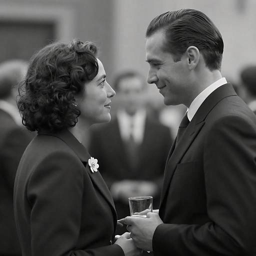 Intimate Black-and-White Formal Encounter