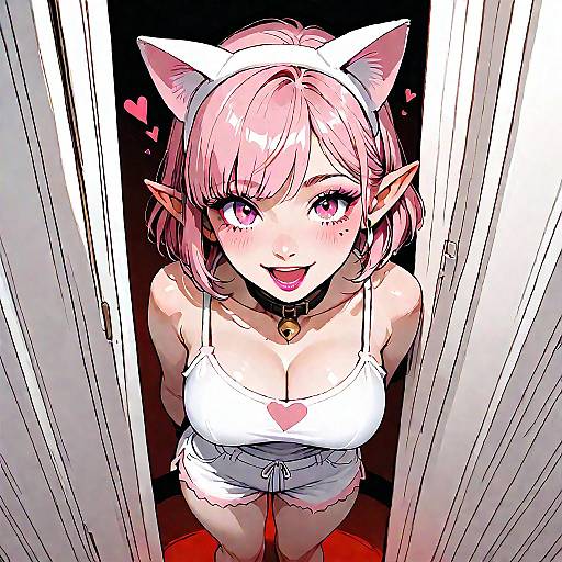 Anime Cat Girl in Spotlight