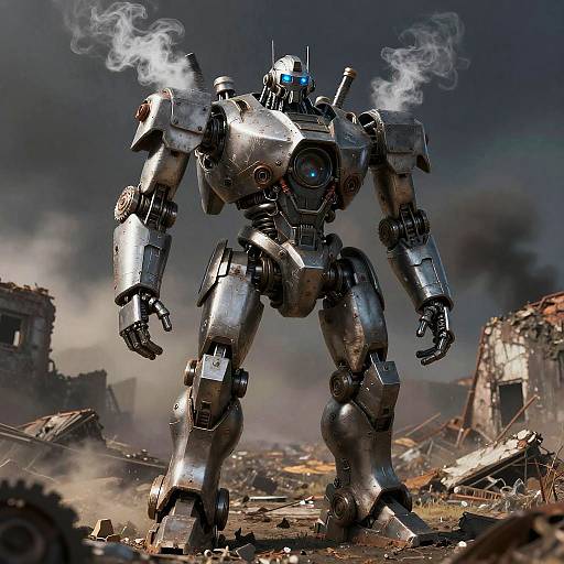 Post-Apocalyptic Battle-Worn Robot