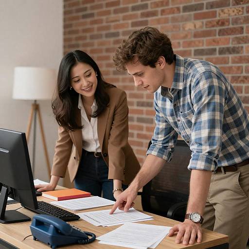 Casual Office Collaboration Between Coworkers