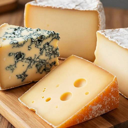 Close-Up Assorted Cheeses Display