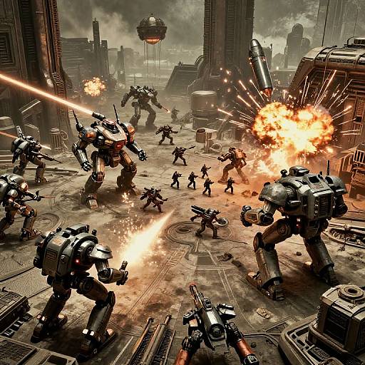 Retro SciFi Futuristic Battlefield Overview