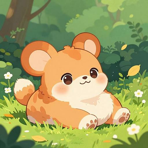 Cute Pudgy Infant Creature in Forest