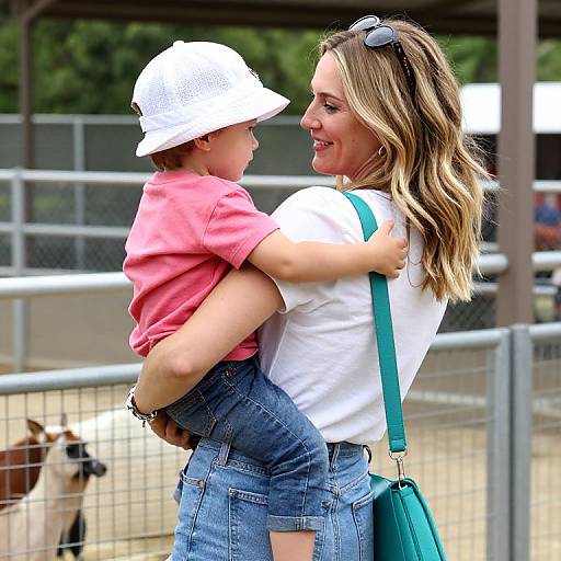 Selma Blair with Son at Petting Zoo