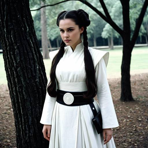 Woman in Padmé Amidala White Costume Outdoors