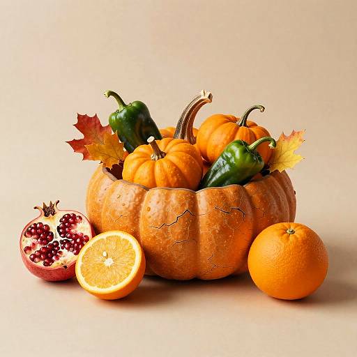 Rustic Pumpkin Bowl Still Life