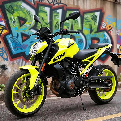 Fluorescent Yellow KTM Duke Motorcycle