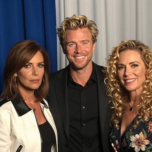 Portrait of Three Adults with Varied Expressions