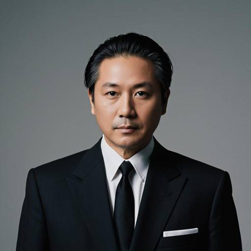 Mature Asian Man in Dark Tailored Suit
