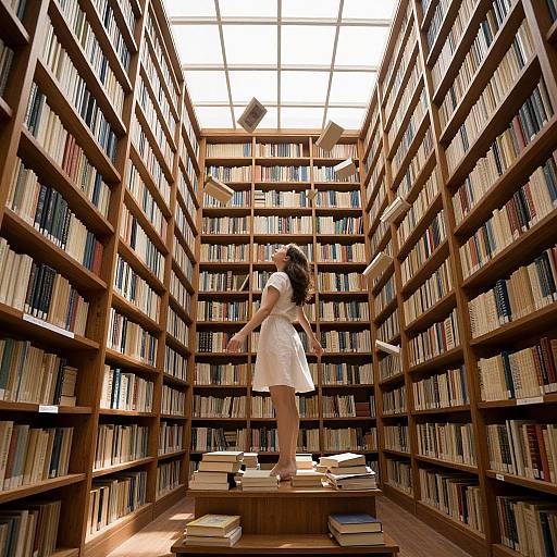 Floating Books in Labyrinthine Library