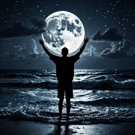 Heart-Shaped Moon Over Stormy Ocean Heart-Shaped Moon Over Stormy Ocean