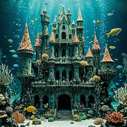 Surreal Coral Castle Underwater Fantasy