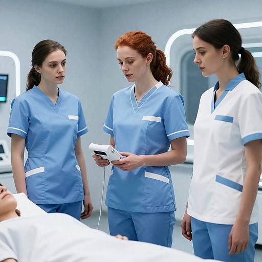 Futuristic Medical Team in Action