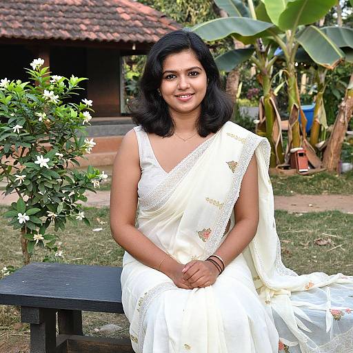Realistic Maharashtrian Woman in Garden