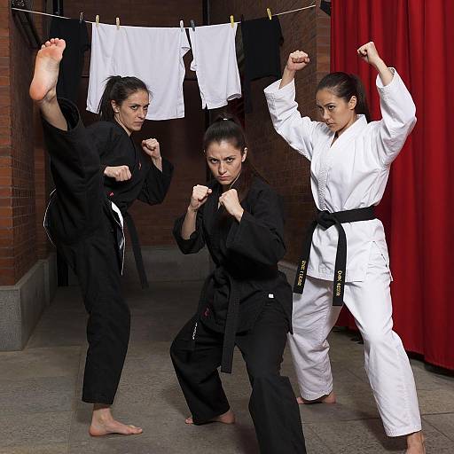 Dynamic Martial Arts Scene in Urban Alley