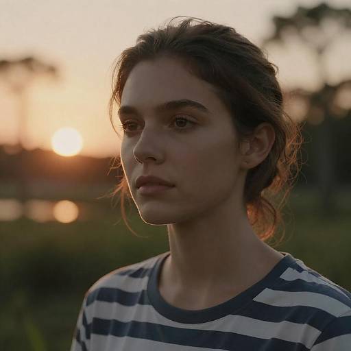 Portrait of Woman at Sunset in Swamp