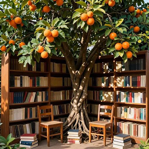 Enchanted Orange Tree in Library