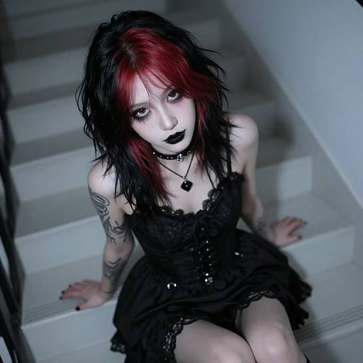Goth Girl with Two-Tone Hair