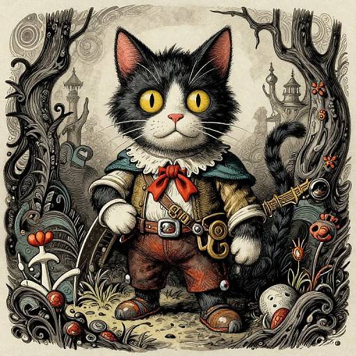 Anthropomorphic Cat Fantasy Adventurer
