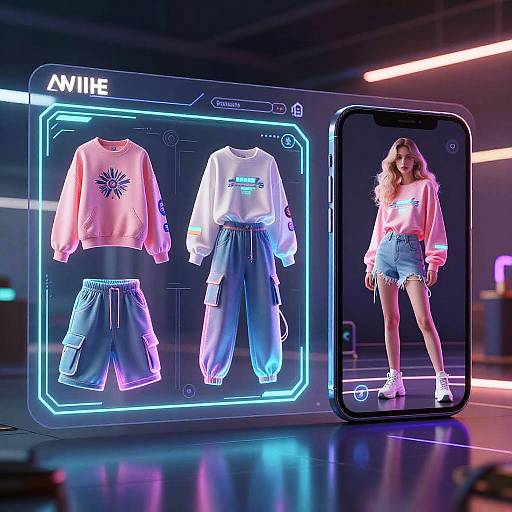 Futuristic AI Digital Fashion Interface