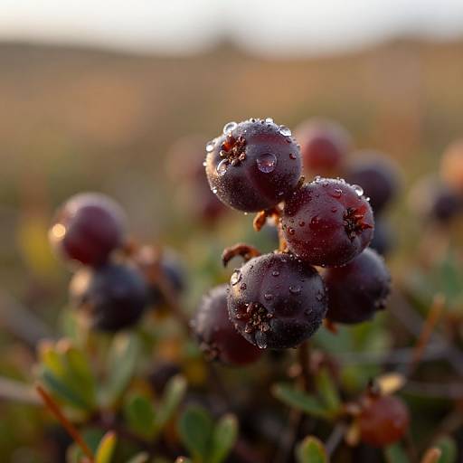 Macro Shot of Dewy Cloudberries