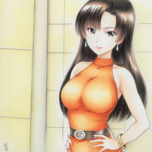 Anime Girl in Orange Halterneck Dress