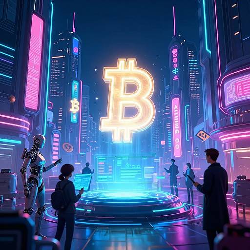 Futuristic Cyberpunk Crypto Cityscape