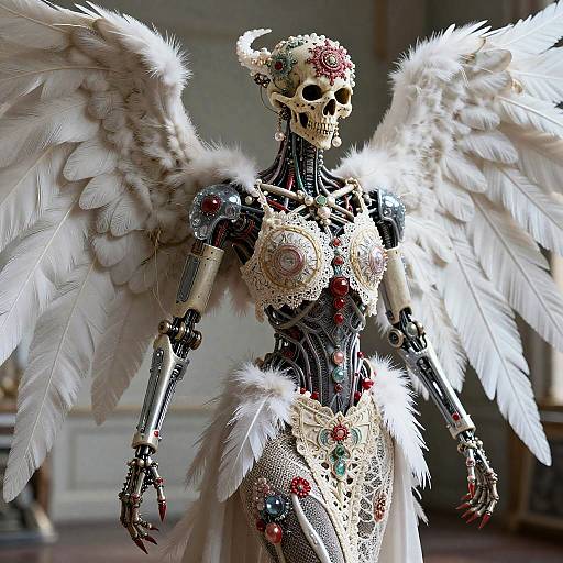 Biomechanical Death Angel in Art Nouveau