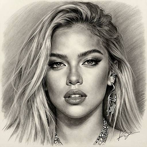 Hyper-Realistic Karol G Graphite Sketch