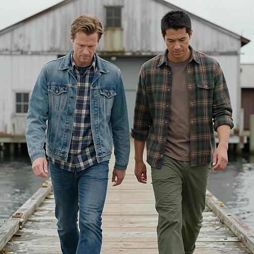 Casual Stroll on a Tranquil Dock