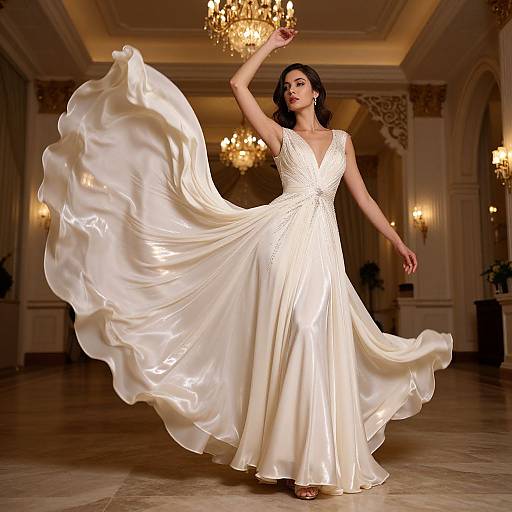 Elegant Silk Evening Gown Photography