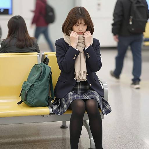 Stylish Asian Girl in Indoor Setting