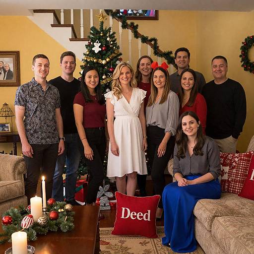 Festive Gathering in a Cozy Living Room