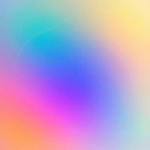 Abstract digital artwork featuring a gradient blend of vibrant colors: blue, purple, pink, and yellow, creating a soft, smooth, and colorful visual effect