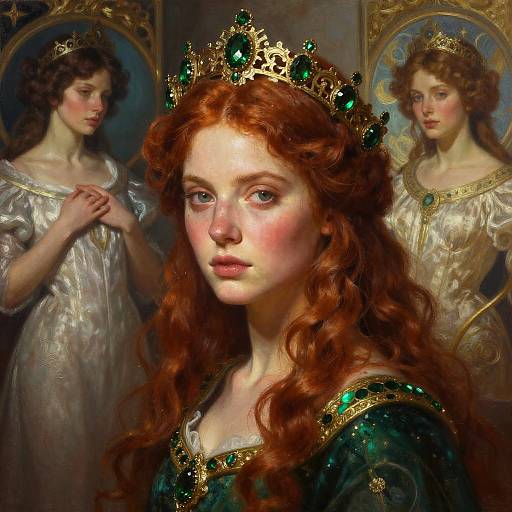 Elegant Red-Haired Fantasy Woman