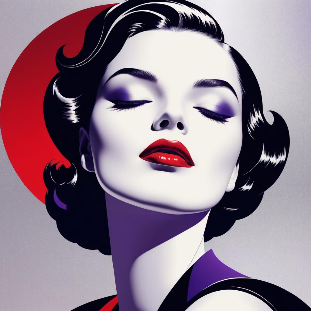 Elegant Minimalist Portrait in Art Deco Style