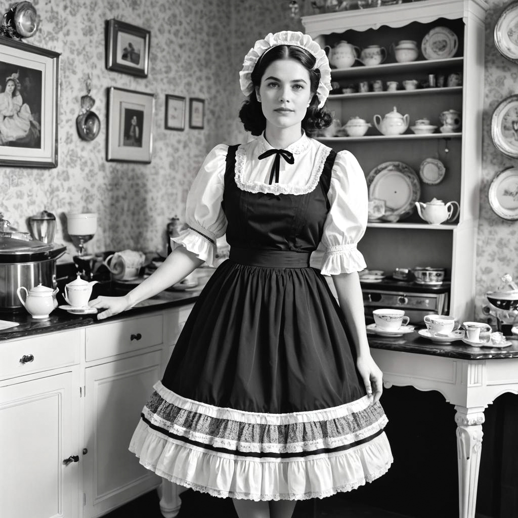 Elegant Vintage Maid in Classic Style