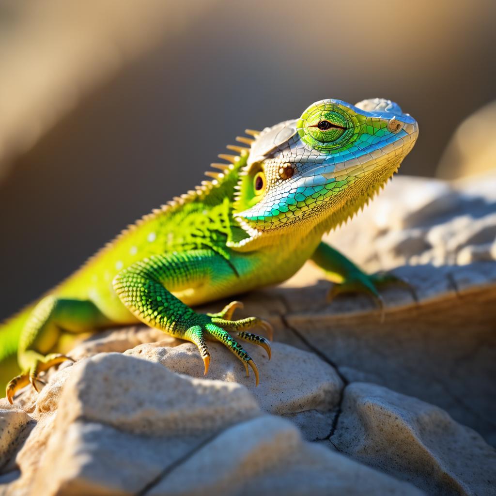 Macro Photography of Lizard on Rock