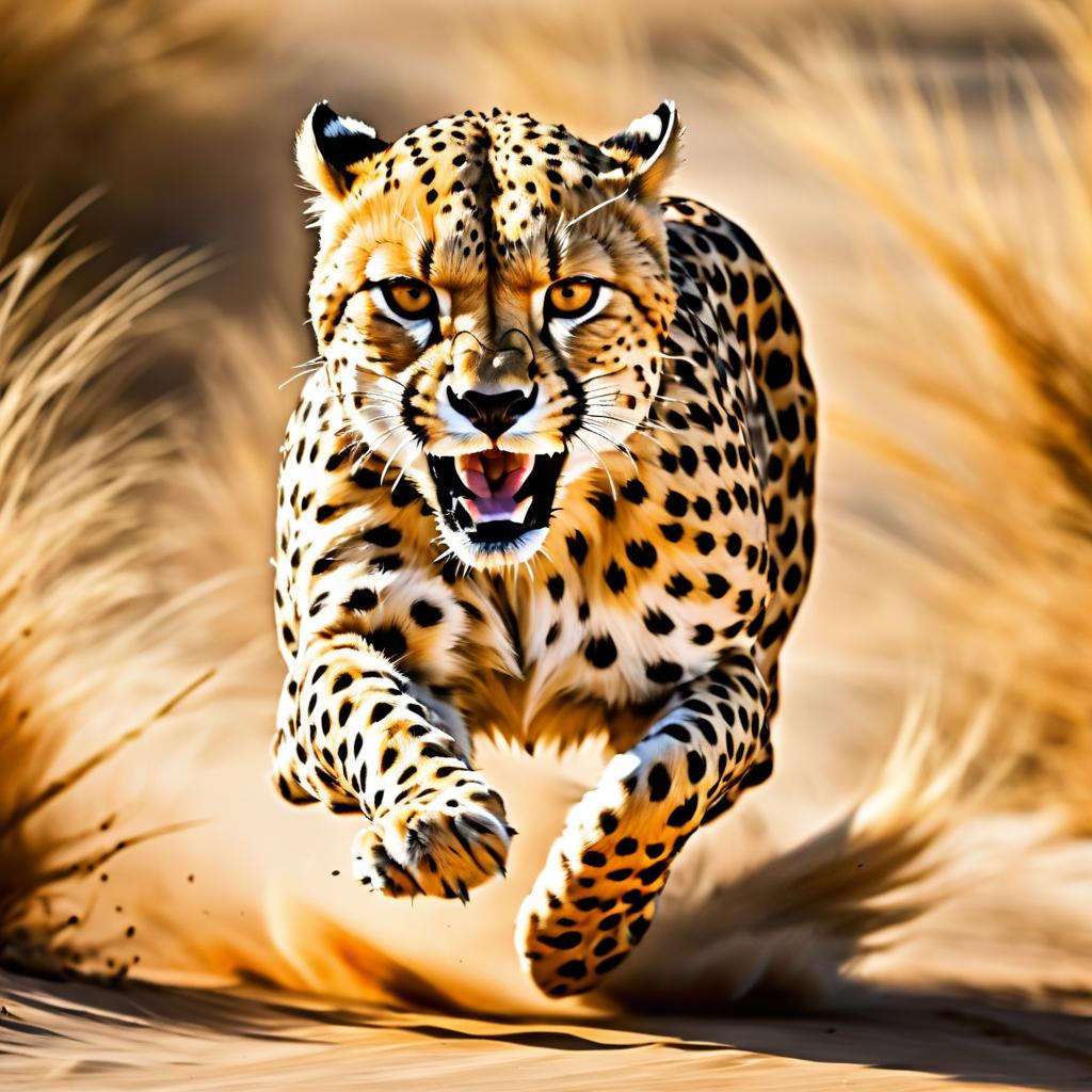 Fierce Cheetah Sprinting in Action