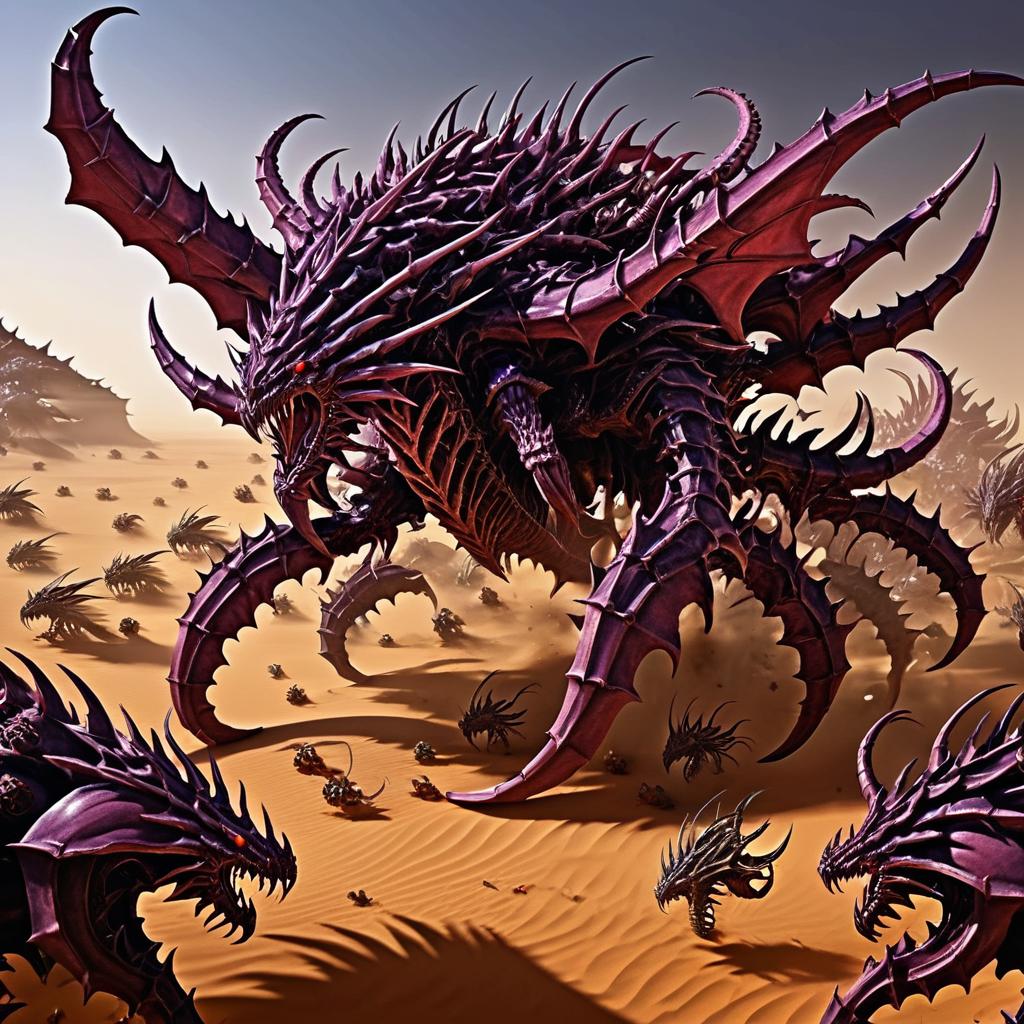 Eerie Tyranid Hive Tyrant in Desert