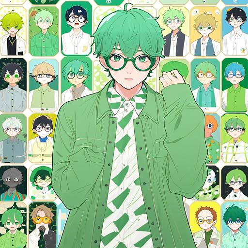 Illustration of Gumiya, vocaloid in the style of Teshima nari