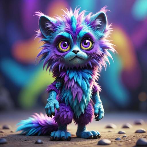 Vibrant 3D Animated Fluffy Creature