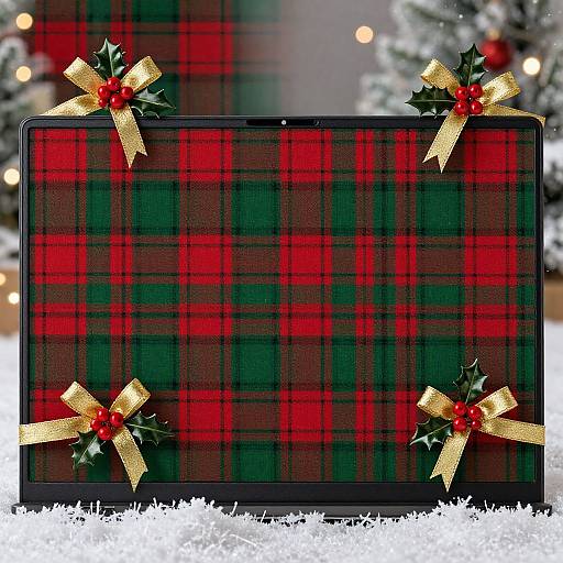 Preppy Christmas Plaid Wallpaper