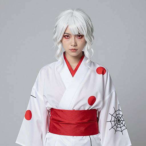 Striking Portrait of a Kimono-Clad Figure