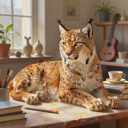 Lynx Artist in Cozy Ceramic Studio