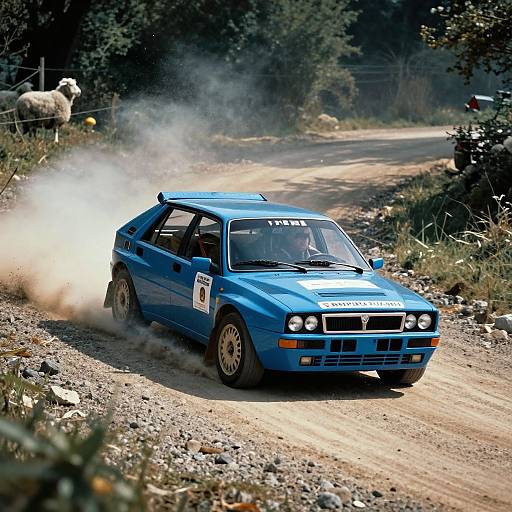 Sheep Piloting Lancia Delta Rally Drift