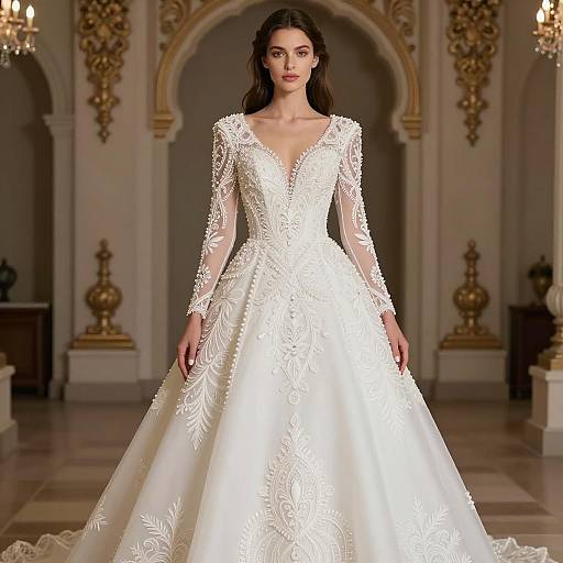 Elegant Woman in Exquisite Gown